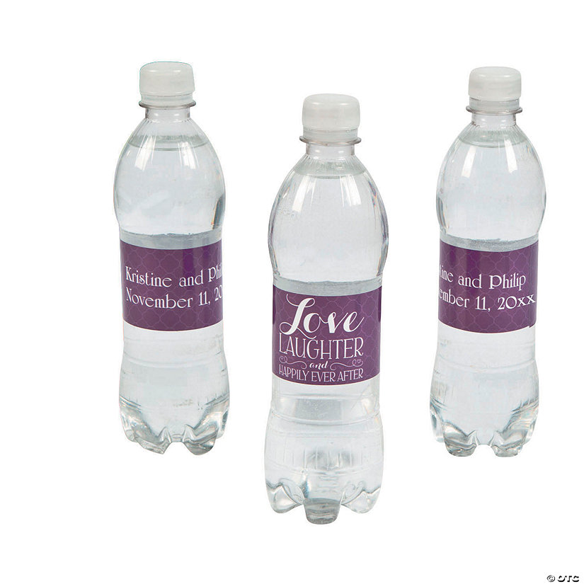 Bulk 50 Pc. Personalized Happily Ever After Water Bottle Labels Image Thumbnail