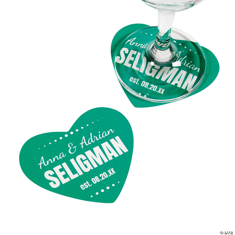 Bulk 50 Pc. Personalized Heart Shaped Coasters Image