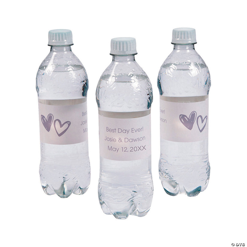 Bulk 50 Pc. Personalized Hearts Water Bottle Labels Image