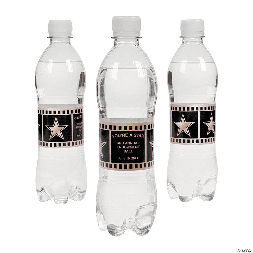Bulk 50 Pc. Personalized Hollywood Water Bottle Labels Image Thumbnail