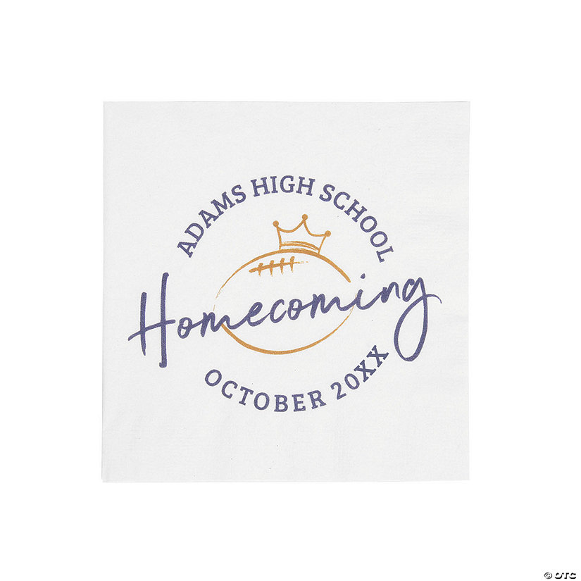 Bulk 50 Pc. Personalized Homecoming Paper Beverage Napkins Image Thumbnail