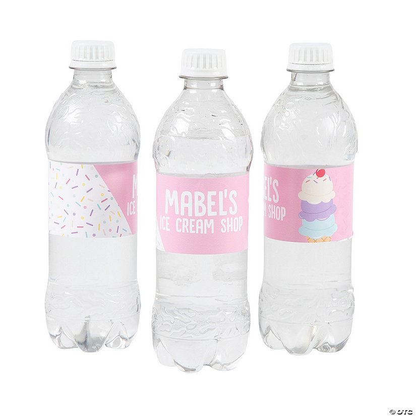 Bulk 50 Pc. Personalized Ice Cream Water Bottle Labels Image