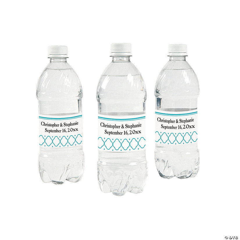 Bulk 50 Pc. Personalized Lattice Water Bottle Labels Image