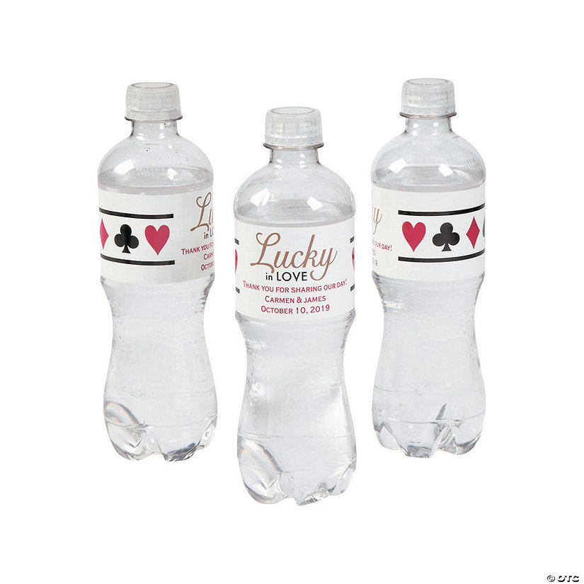 Bulk 50 Pc. Personalized Lucky In Love Water Bottle Labels Image