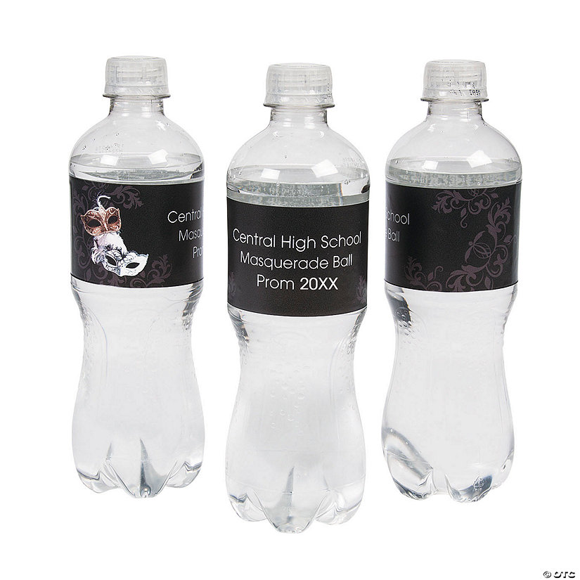 Bulk 50 Pc. Personalized Masquerade Ball Water Bottle Labels Image Thumbnail