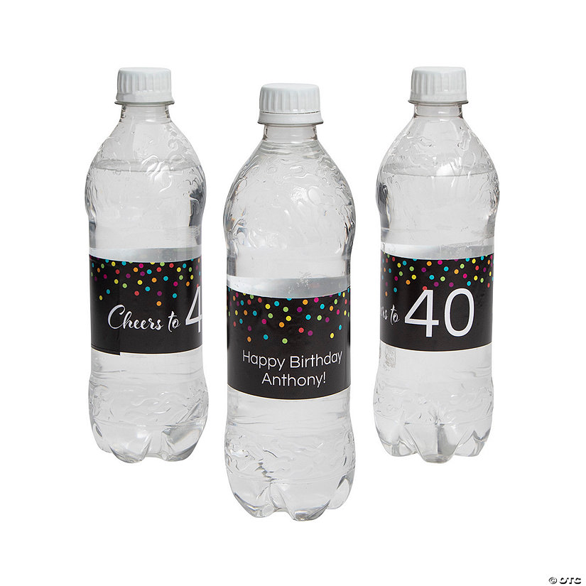 Bulk 50 Pc. Personalized Milestone Birthday Water Bottle Labels Image