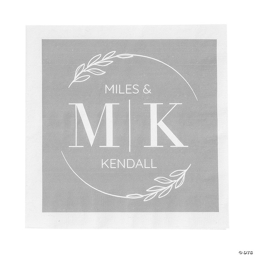 Bulk 50 Pc. Personalized Modern Initials Luncheon Napkins Image