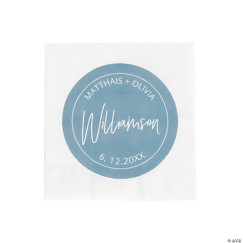 Bulk 50 Pc. Personalized Modern Last Name Beverage Napkins Image