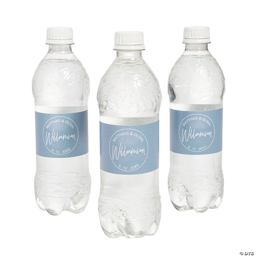 Bulk 50 Pc. Personalized Modern Last Name Water Bottle Labels Image Thumbnail