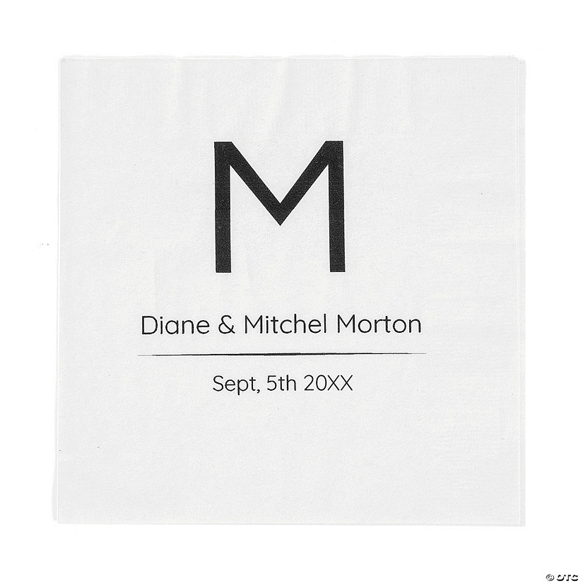 Bulk 50 Pc. Personalized Modern Monogram Luncheon Napkins Image