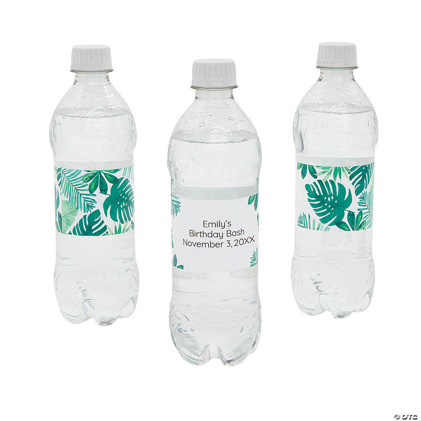 Bulk 50 Pc. Personalized Palm Leaf Water Bottle Labels Image