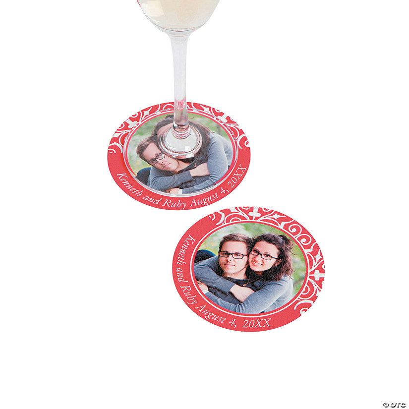Bulk 50 Pc. Personalized Photo Flourish Coasters Image