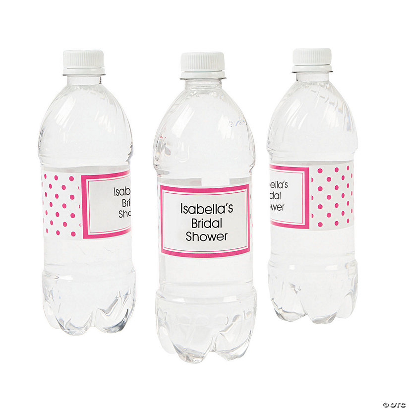 Bulk 50 Pc. Personalized Polka Dot Water Bottle Labels Image