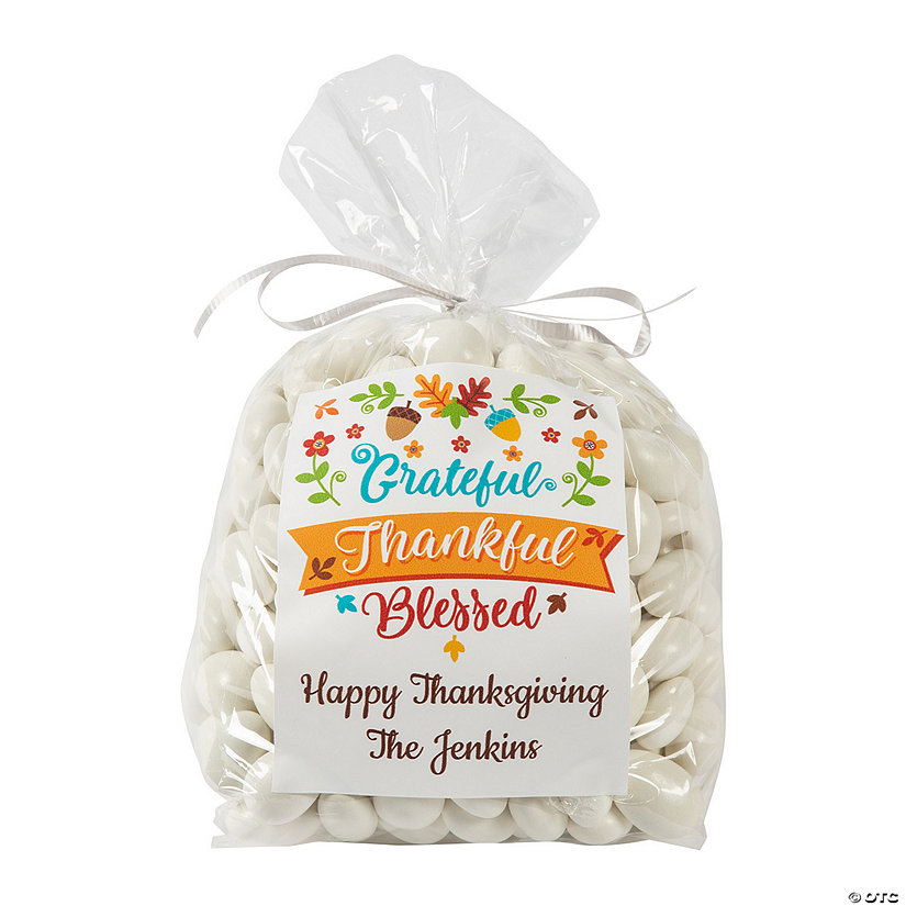 Bulk 50 Pc. Personalized Religious Thanksgiving Cellophane Bags Image Thumbnail