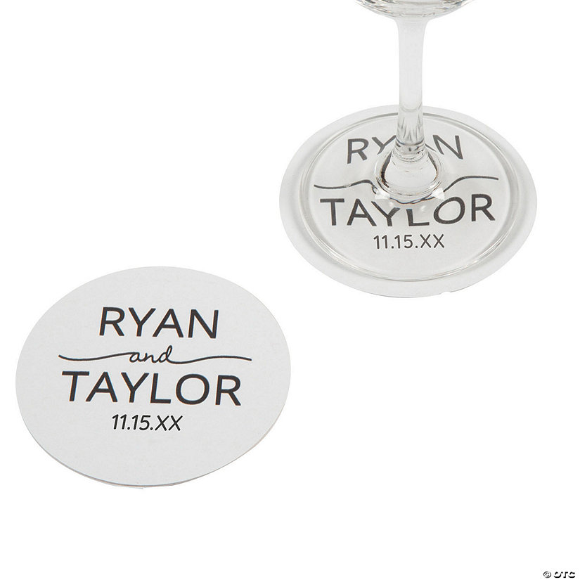 Bulk 50 Pc. Personalized Round Wedding Coasters Image