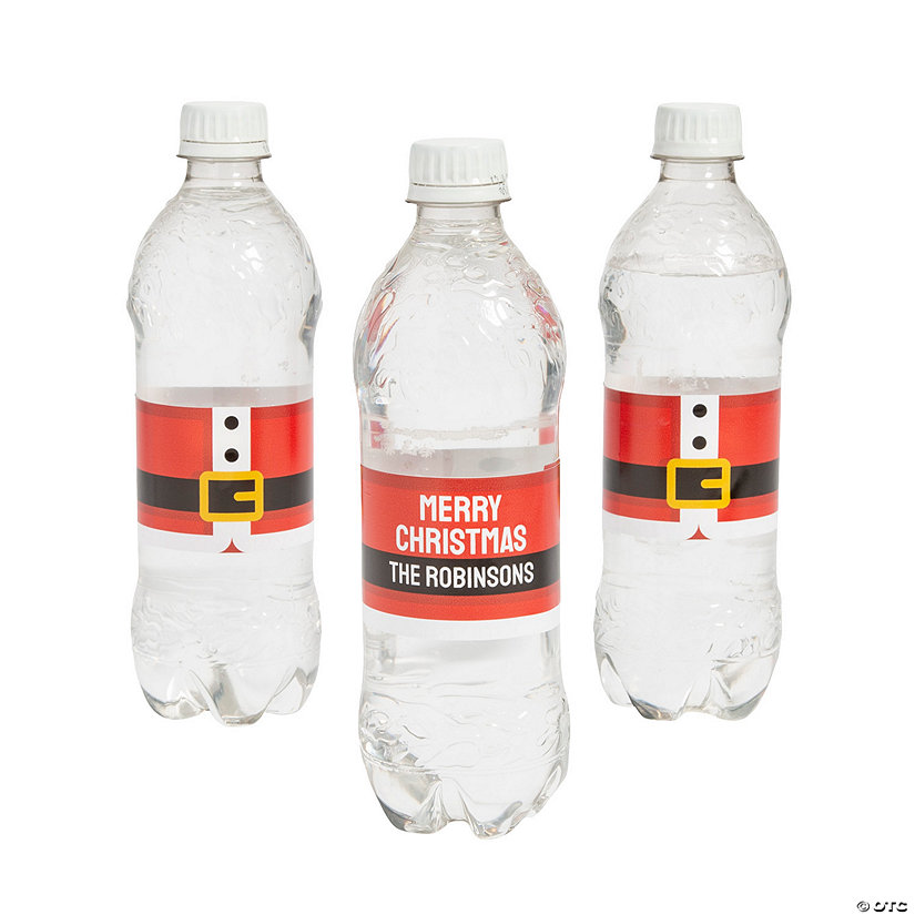 Bulk 50 Pc. Personalized Santa Water Bottle Labels Image Thumbnail