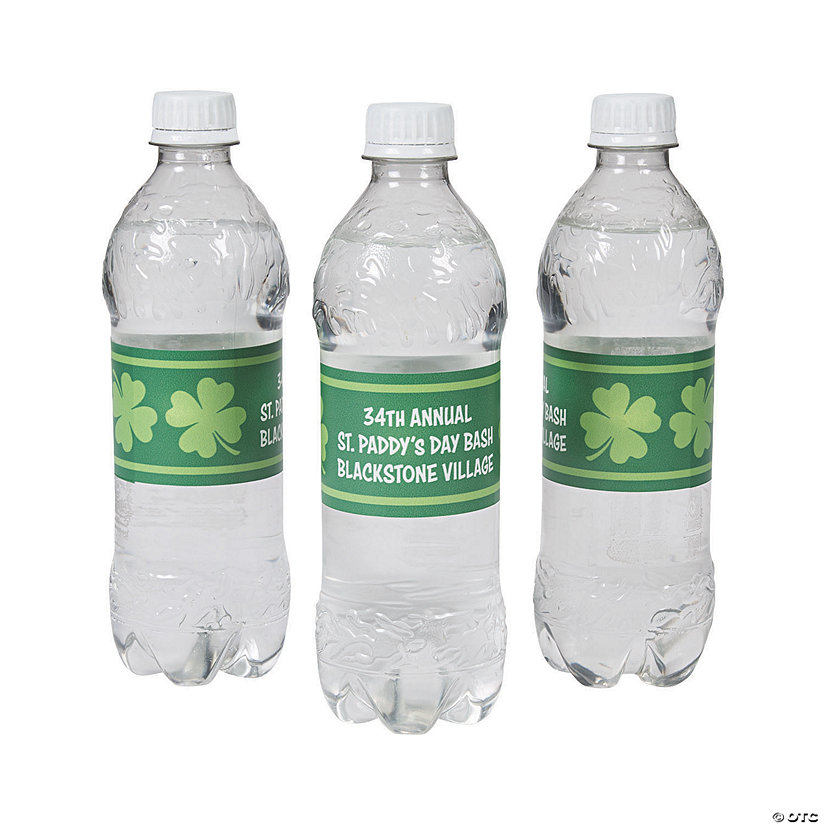 Bulk 50 Pc. Personalized St. Patrick&#8217;s Day Water Bottle Labels Image Thumbnail