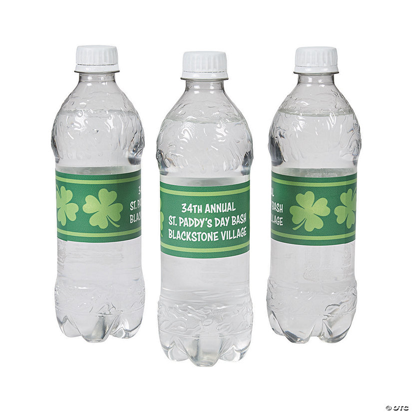 Bulk 50 Pc. Personalized St. Patrick&amp;#8217;s Day Water Bottle Labels Image