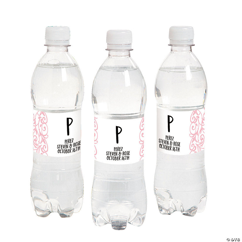 Bulk 50 Pc. Personalized Swirl Water Bottle Labels Image Thumbnail