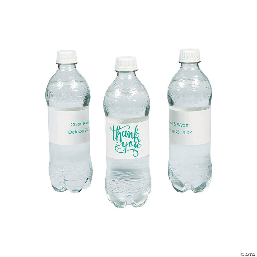 Bulk 50 Pc. Personalized Thank You Water Bottle Labels Image Thumbnail