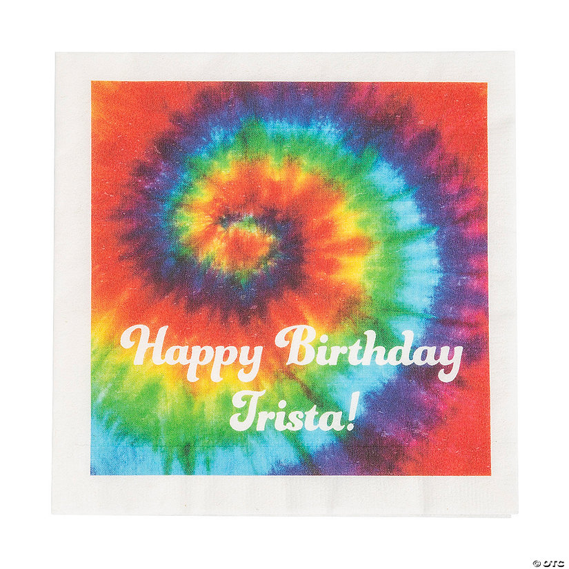 Bulk 50 Pc. Personalized Tie Dye Luncheon Napkins Image