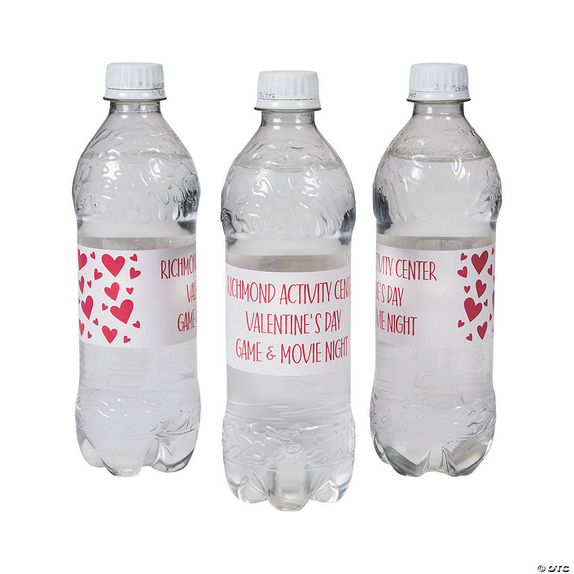 Bulk 50 Pc. Personalized Valentine's Day Water Bottle Labels Image Thumbnail