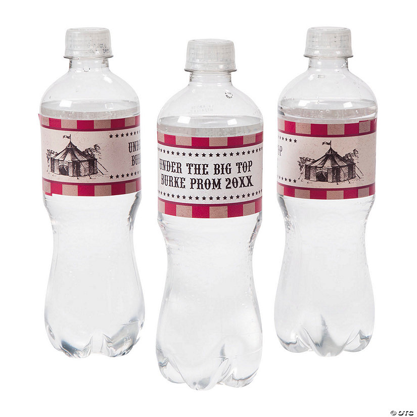 Bulk 50 Pc. Personalized Vintage Circus Water Bottle Labels Image