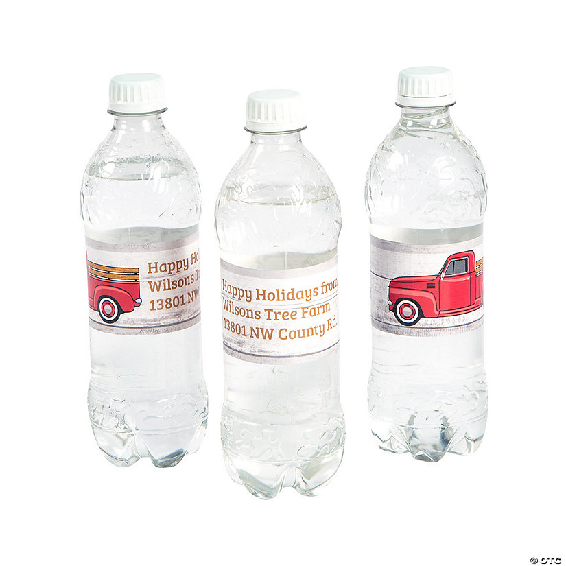 Bulk 50 Pc. Personalized Vintage Truck Water Bottle Labels Image Thumbnail
