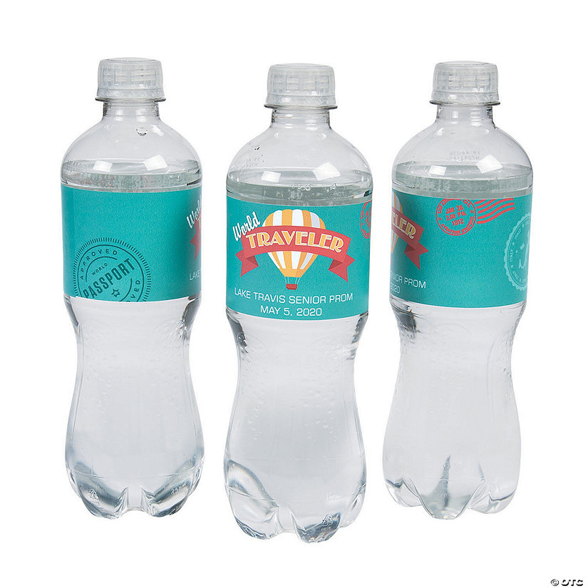 Bulk 50 Pc. Personalized World Traveler Water Bottle Labels Image