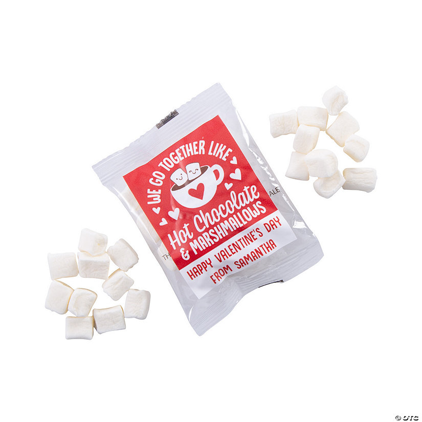 Bulk 57 Pc. Personalized Valentine&amp;#8217;s Day Mini Marshmallow Fun Packs Image