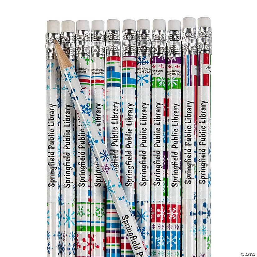 Bulk 72 Pc. Personalized Bright Winter Pencil Assortment Image