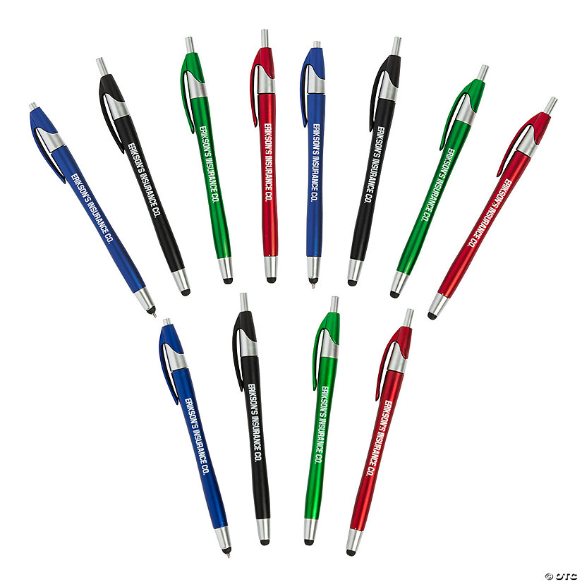 Bulk 72 Pc. Personalized Colored Stylus Pens Image Thumbnail