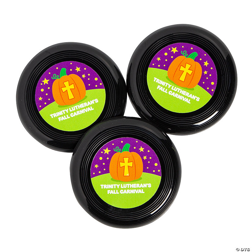 Bulk 72 Pc. Personalized Mini Christian Pumpkin Flying Discs Oriental