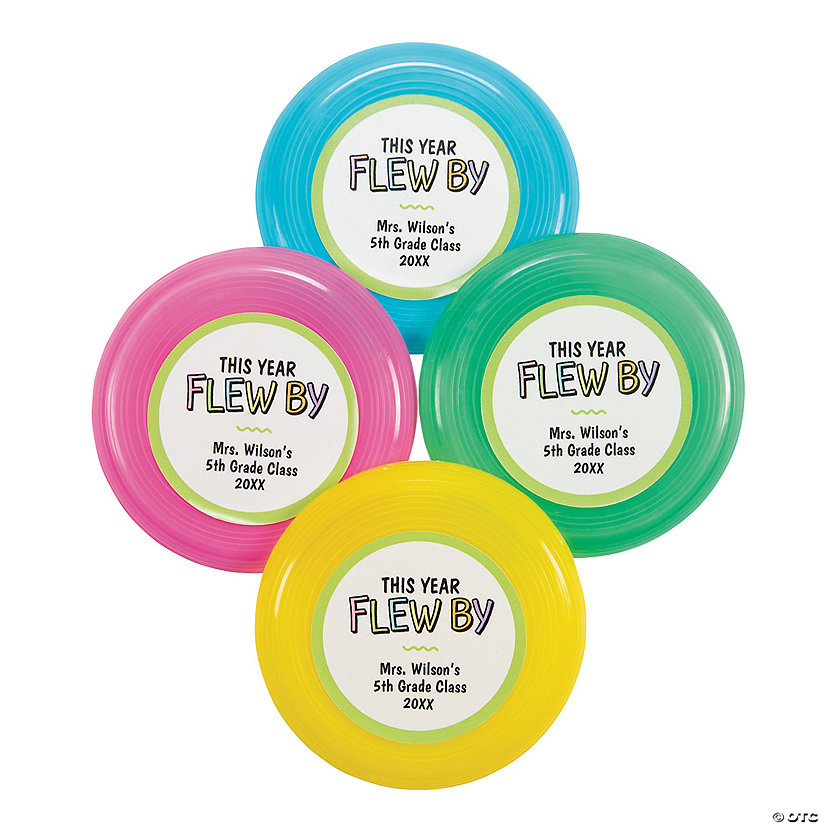 Bulk 72 Pc. Personalized This Year Flew By Mini Flying Discs Oriental