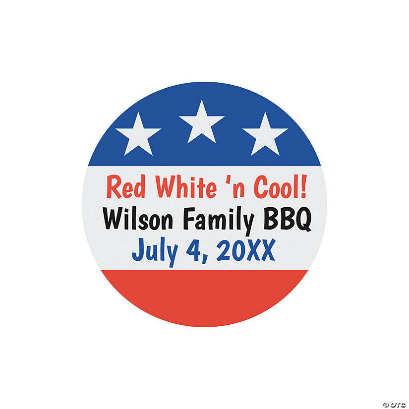 Bulk 80 Pc. Personalized 4th of July Favor Stickers Image Thumbnail