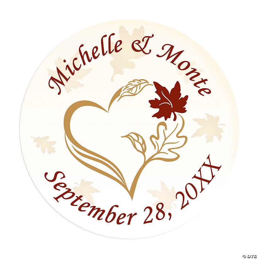 Bulk 80 Pc. Personalized Fall Wedding Envelope Seals Image