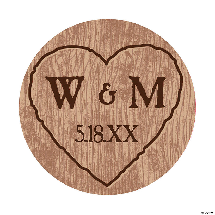 Bulk 80 Pc. Personalized Rustic Wedding Favor Stickers Image