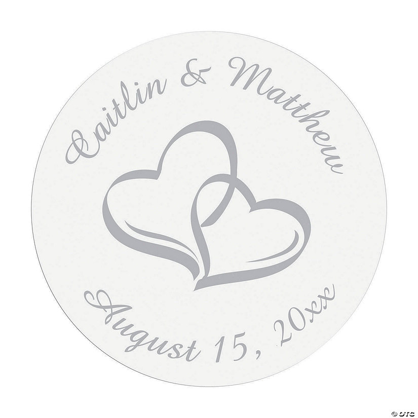 Bulk 80 Pc. Personalized Two Hearts Favor Stickers Image Thumbnail