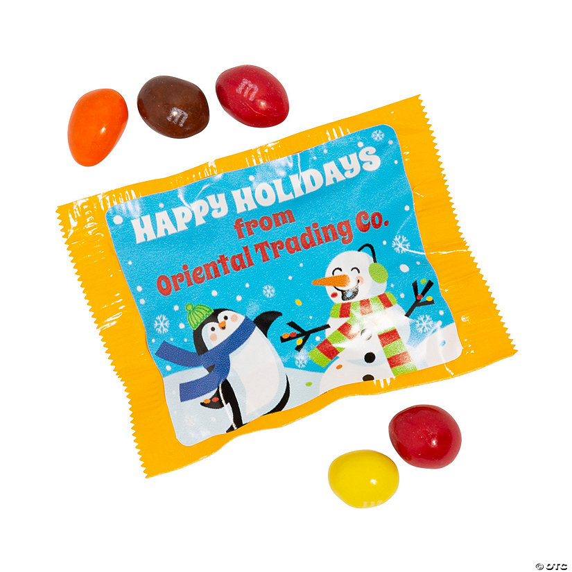Bulk 96 Pc. Personalized Christmas M&M&#8217;s<sup>&#174;</sup> Milk Chocolate & Peanut Fun Size Assortment Image Thumbnail