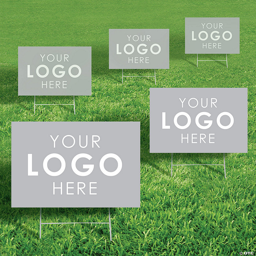 Bulk Custom FullColor Logo Yard Signs 10 Pc. Oriental Trading