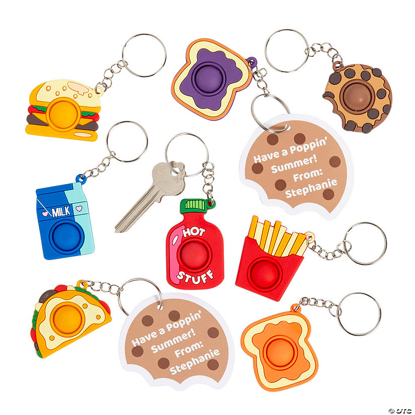 Bulk Mini Lotsa Pops Popping Toy Food Keychains with Personalized Tag for 48 Image Thumbnail