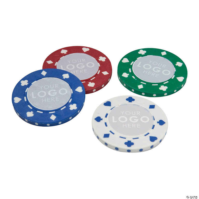 Bulk Personalized Full-Color Logo Poker Chips - 100 Pc. Image Thumbnail