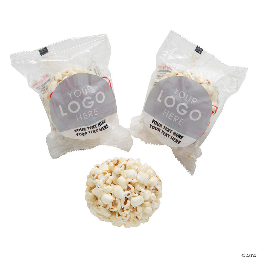 Bulk Personalized Full-Color Logo Popcorn Balls - 100 Pc. Image Thumbnail