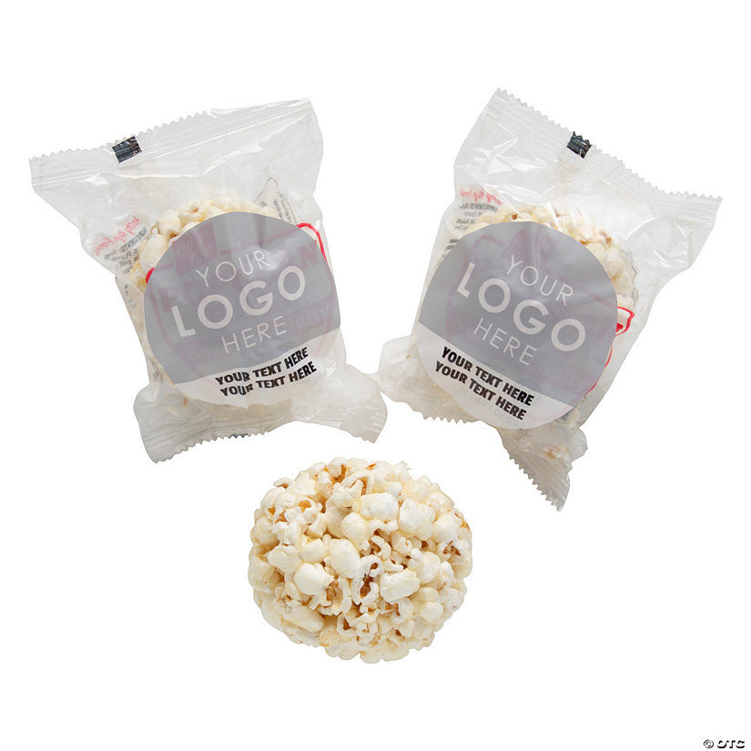 Bulk Personalized FullColor Logo Popcorn Balls 100 Pc. Oriental