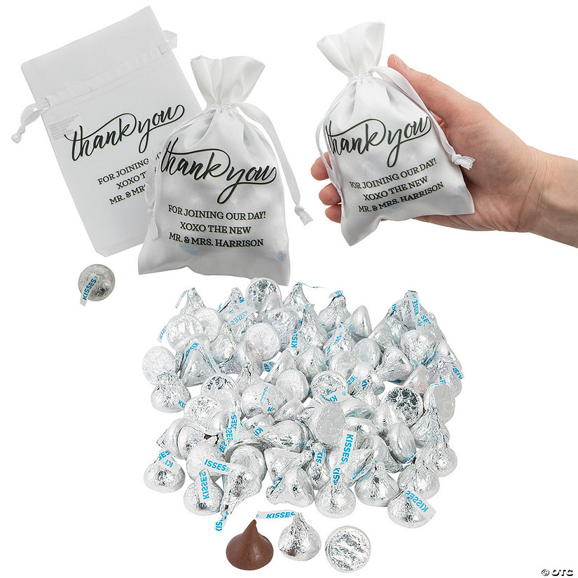 Bulk Personalized Thank You Chocolate Kiss Favor Kit for 24 Image