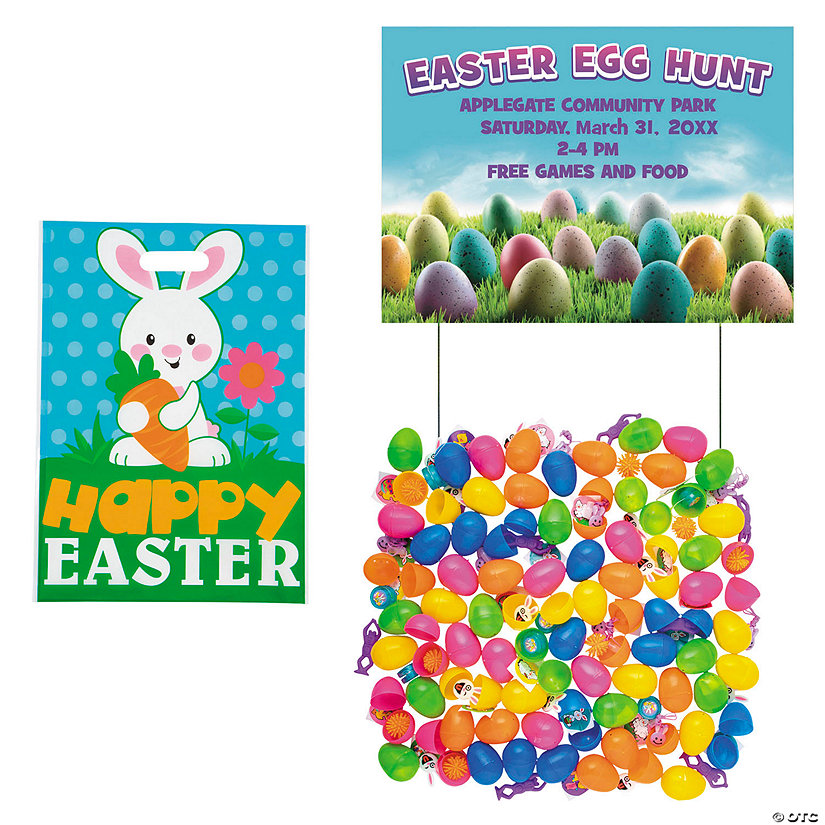 Bulk Personalized Toy-Filled Easter Egg Hunt Kit for 100 Image