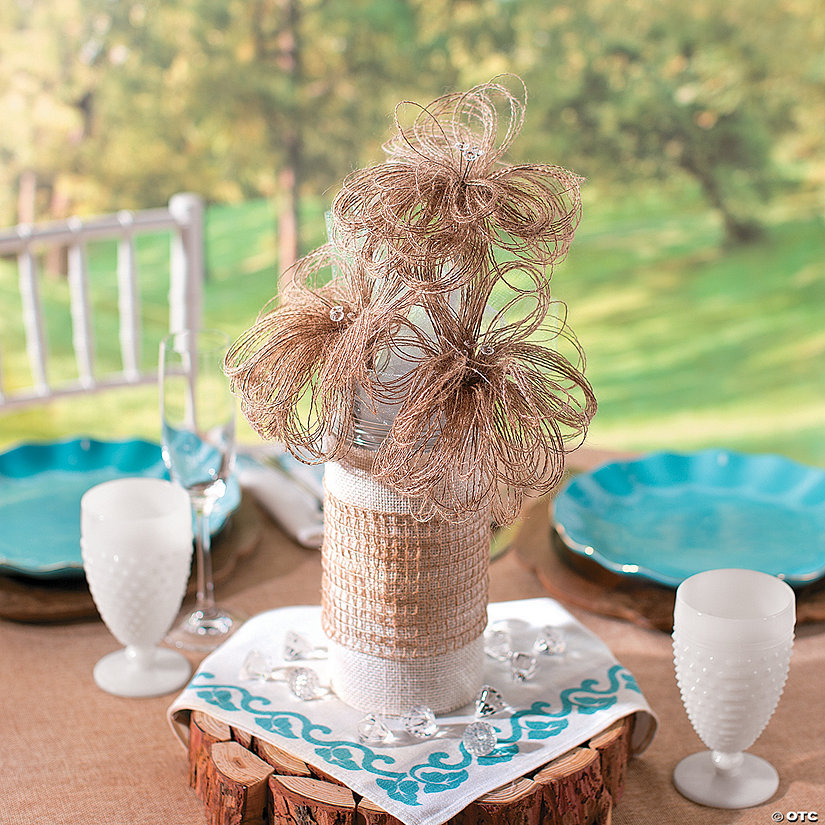 Burlap Flower Bouquet with Vase Idea Oriental Trading
