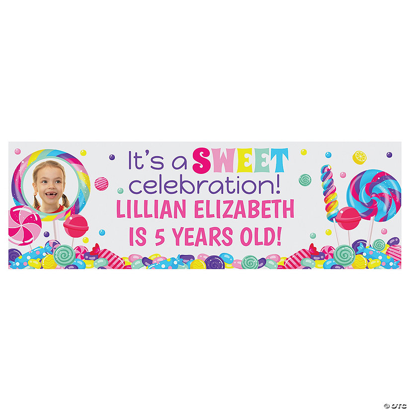 Candy Party Custom Photo Banner - Large Image Thumbnail