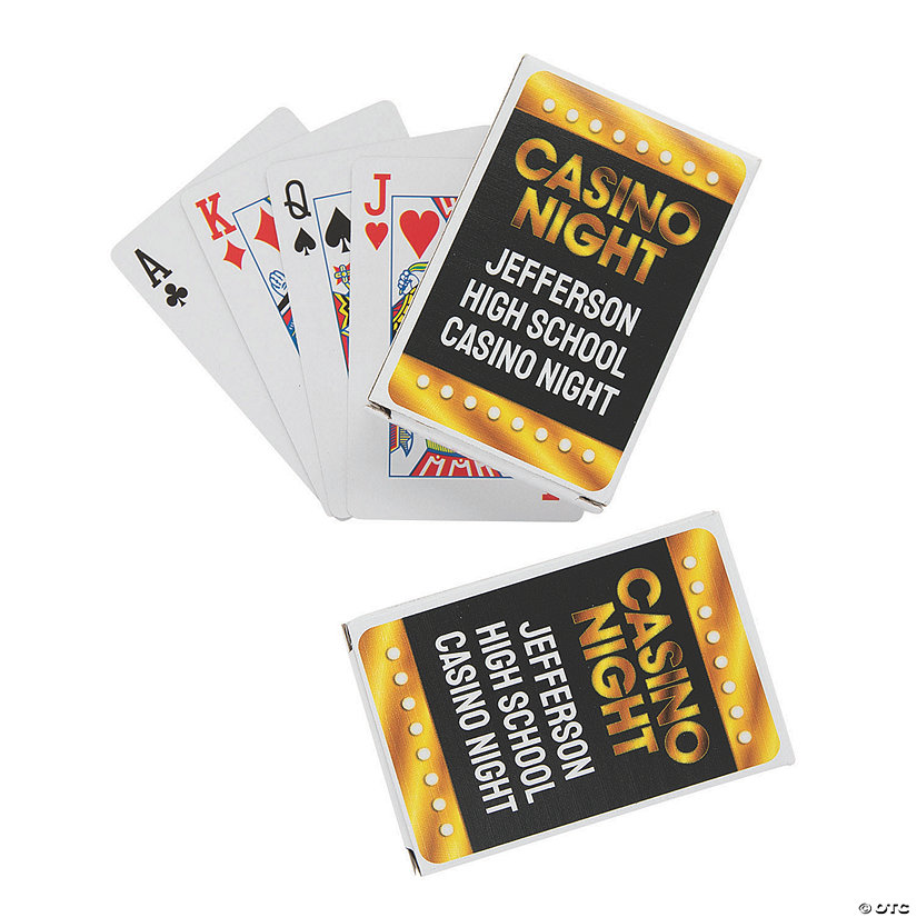 Casino Playing Cards with Personalized Box - 12 Pc. Image Thumbnail