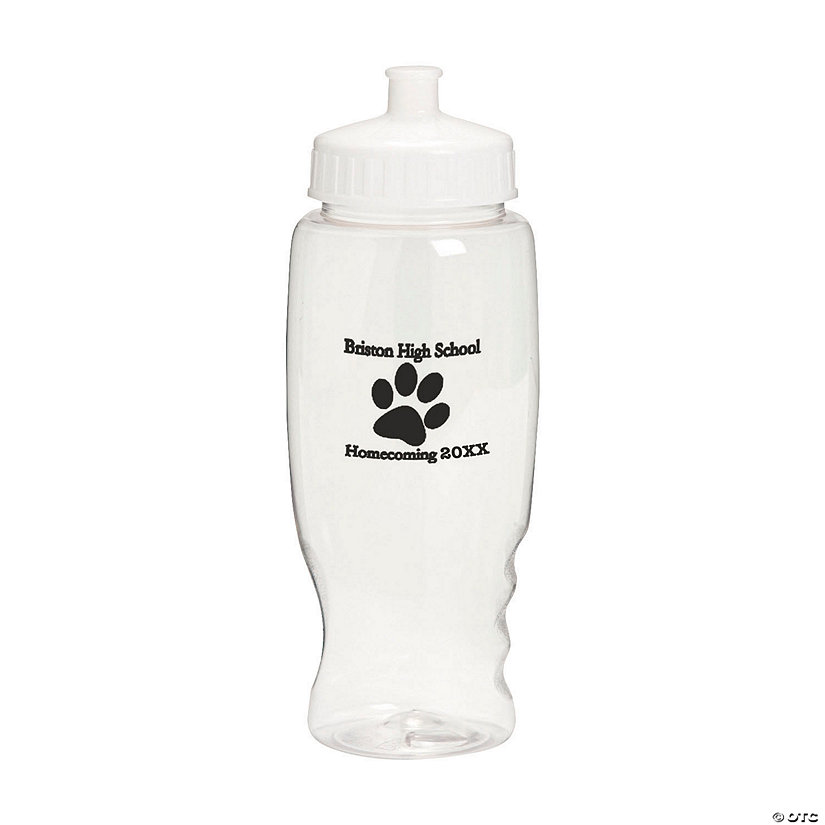 Clear Paw Print Personalized Plastic Water Bottles 50 Pc. Oriental